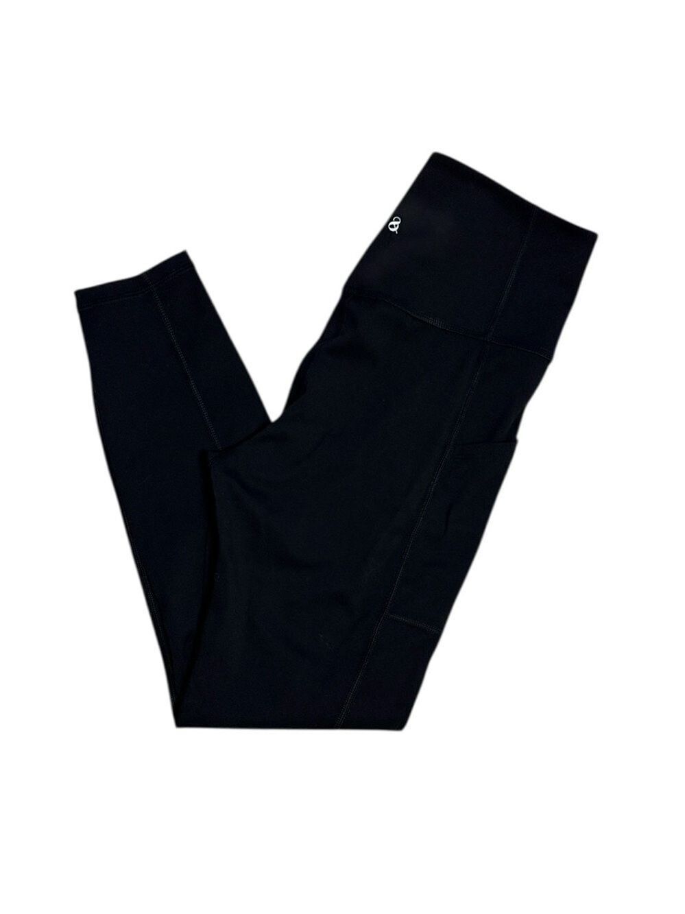 Lou & Grey Side Pocket Leggings Ankle Length Logo Detail Black Size M